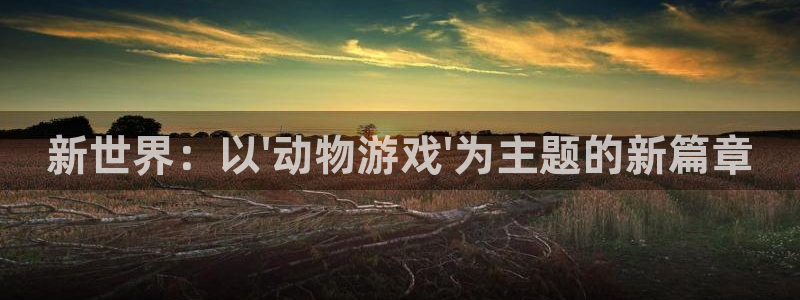 沐鸣平台负责人：新世界：以\'动物游戏\'为主题的新篇章